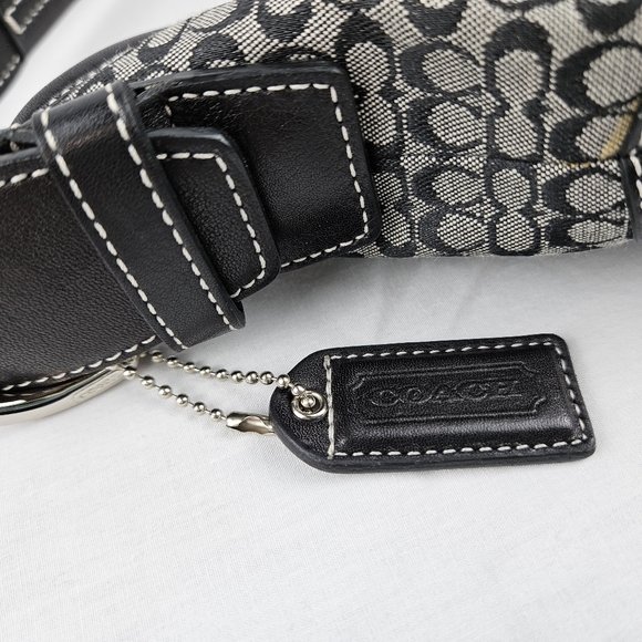 Coach hobo black gray purse with dust bag - Picture 6 of 15